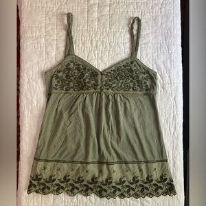 Early 2000s green baby doll tank top